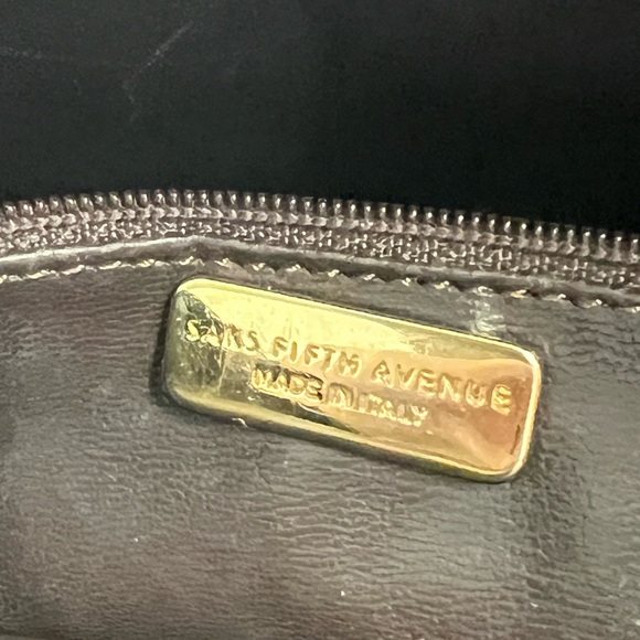 Saks Fifth Avenue Vintage Dark Brown Calfskin and Brass Bucket Bag - Picture 6 of 16